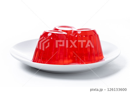 Fresh strawberry jelly isolated on white background Fresh strawberry jelly isolated on white background 126133600