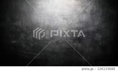 Grunge black abstract background with distressed textures and vignette lighting, ideal for edgy designs, music visuals and urban-themed branding. 126133680