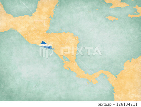 Map of Central America - El Salvador Map of Central America - El Salvador 126134211