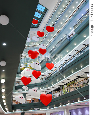 Interior decoration of luxury plaza, modern department store. Interior decoration of luxury plaza, modern department store. 126134343