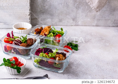 Meal prep concept. Healthy food in container. Meal prep concept. Healthy food in container. 126134672