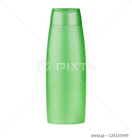 hair shampoo, shower gel in green bottle isolated on white background hair shampoo, shower gel in green bottle isolated on white background 126135045
