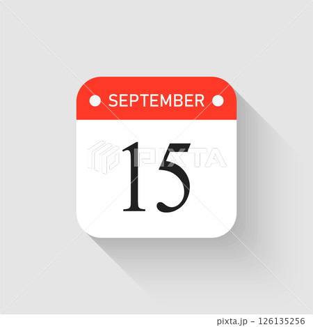 Vector icon page day calendar - 15 September month 126135256
