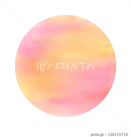 A watercolor illustration of a sunset with pastel pink and orange hues, creating a serene and calming atmosphere. Perfect for backgrounds, nature, and tranquil, peaceful designs. 126135719