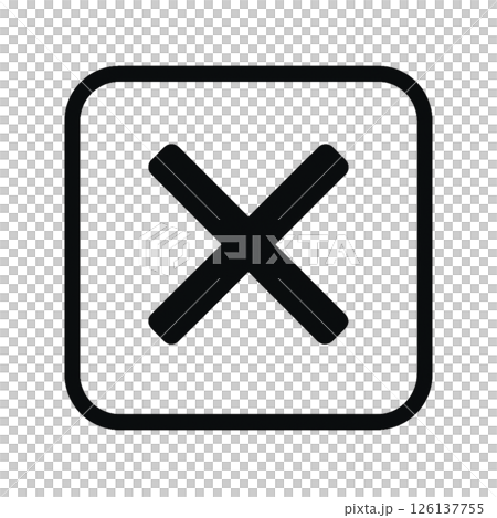バツ印の線画イラスト、素材、アイコン、シンプル、背景なし 126137755