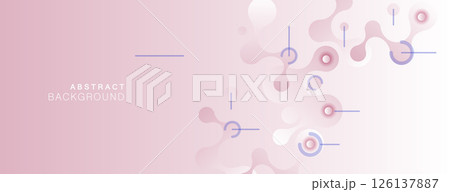 Abstract design with geometric connect molecule. Banner background 126137887