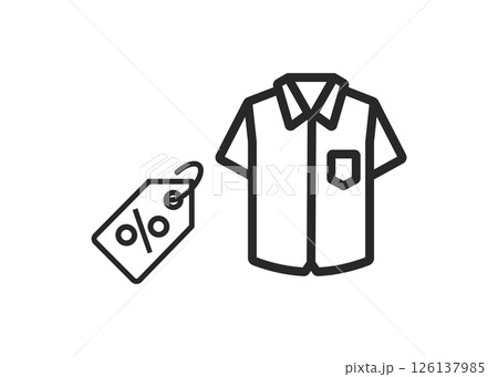 Shirt with discount price tag. Stock illustration 126137985