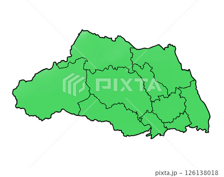 少しゆるい埼玉県地図 地域分け 126138018