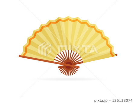 Traditional ethnic Asian hand fan vector flat illustration Traditional ethnic Asian hand fan vector flat illustration 126138074
