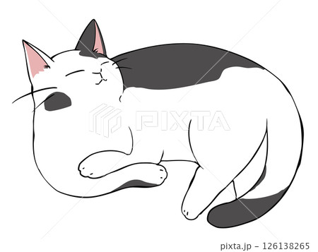 白黒猫 ひじおき 126138265