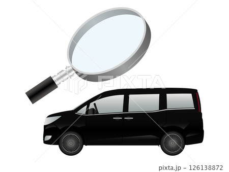 車と虫眼鏡 126138872