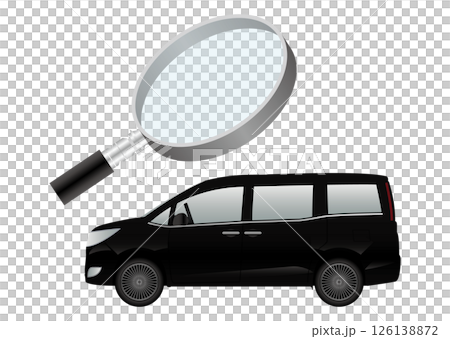 車と虫眼鏡 126138872