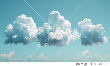 Fluffy clouds billow gently under the bright blue sky, adding depth and softness to the expansive view. Fluffy clouds billow gently under the bright blue sky, adding depth and softness to the expansive view. 126138927