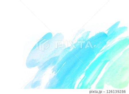 水彩ペイントストロークの背景青色 126139286