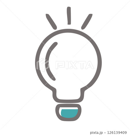 かわいい白色電球のシンプル・手書きのアイコンイラスト 126139409
