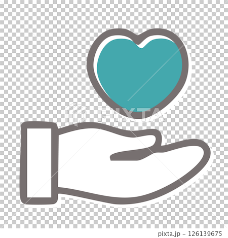 Hand-drawn illustration of hands and a heart on the hands Hand-drawn illustration of hands and a heart on the hands 126139675