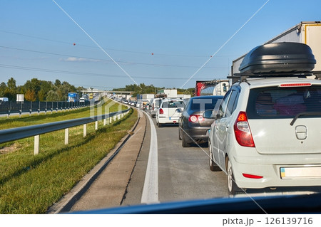 Road traffic jam on highway 126139716