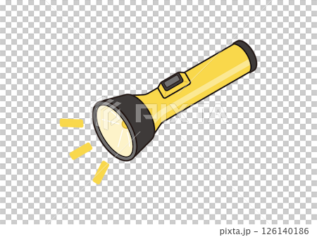 点灯している懐中電灯のイラスト 126140186