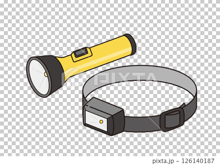 ヘッドライトと懐中電灯のイラスト 126140187