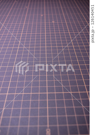black cutting mat board background with line and scale measure guide pattern for object art design 126140451