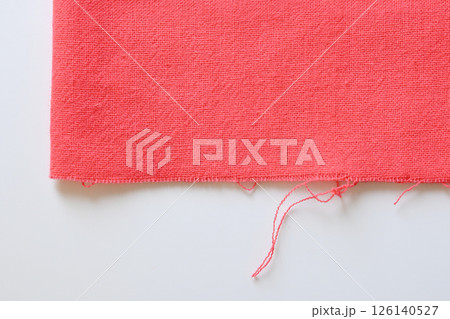 red fabric textile on white background, object for fashion cloth design 126140527