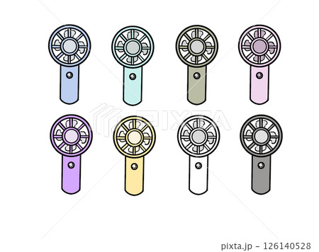 ハンディファンのイラストセット 126140528