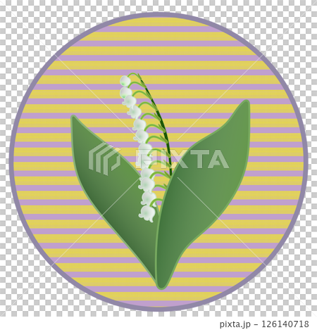 Lily of the valley illustration with circular background Lily of the valley illustration with circular background 126140718