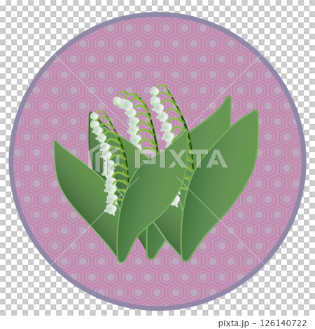 Lily of the valley illustration with circular background 126140722