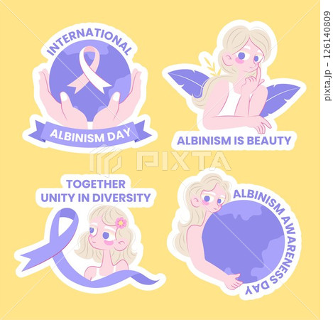 Flat Illustration Template for International Albinism Awareness Label 126140809