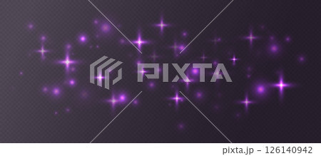 Purple sparkling stars, shiny particles light...のイラスト素材 [126140942] - PIXTA