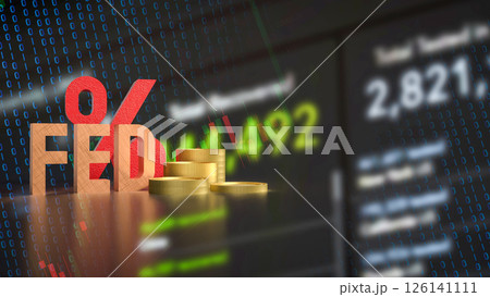 The Fed and coins for Business concept 3d Rendering. 126141111
