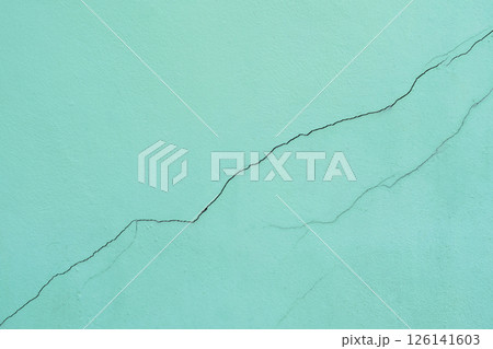 Old grunge turquoise color wall concrete texture with crack, Abstract as background. 126141603