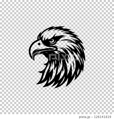 Eagle head silhouette logo icon vector art illustration design template 126141819