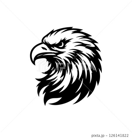 Eagle head silhouette logo icon vector art illustration design template 126141822
