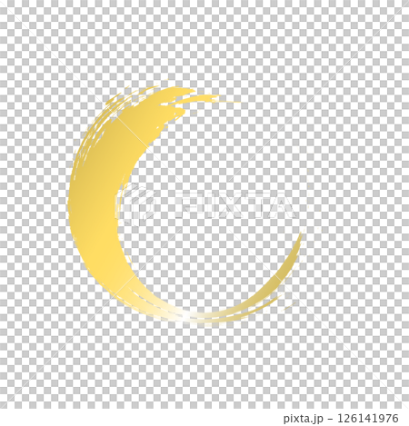 金色圓圈簡單刷字母風格插畫素材透明白色背景 126141976