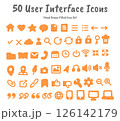 手描きユーザーインターフェイスソリッドアイコン50個セット  126142179