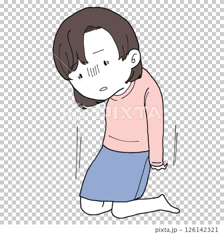 女人雙膝跪地 126142321