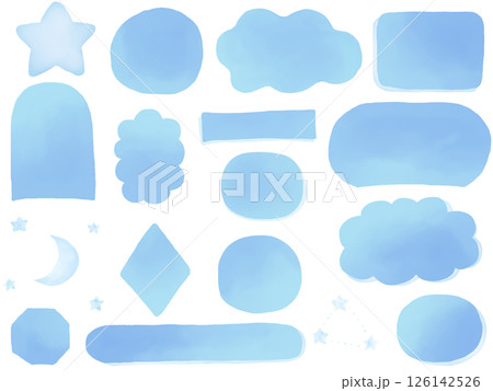水彩：夜空のようなシンプルなフレーム枠セット 126142526