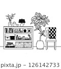 部屋　モノクロ 126142733