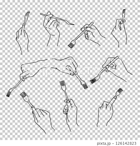 Illustration set with fork Illustration set with fork 126142823