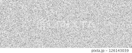 Black random noise texture. Rough grain noise overlay background. Abstract grunge snow dots wallpaper. Distress gritty dust backdrop with particles, speckle, drops, specks, flecks. Vector  126143039