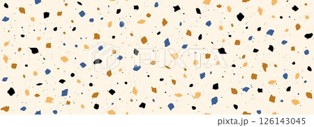Light beige Terrazzo seamless pattern. Repeating granite stone texture. Color Italian mosaic surface design for paving, floor tile swatch, decoration. Venetian marble background concept. Vector Light beige Terrazzo seamless pattern. Repeating granite stone texture. Color Italian mosaic surface design for paving, floor tile swatch, decoration. Venetian marble background concept. Vector 126143045