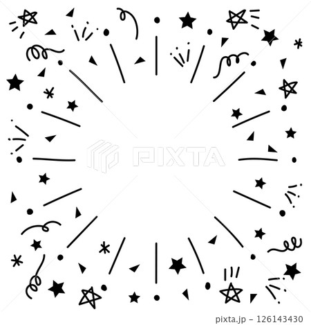 落書き風の集中線の背景 126143430