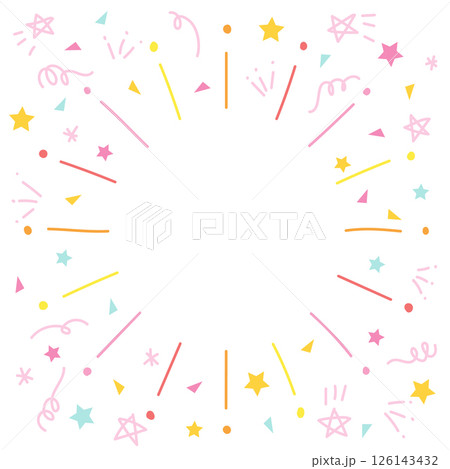 落書き風の集中線の背景 126143432