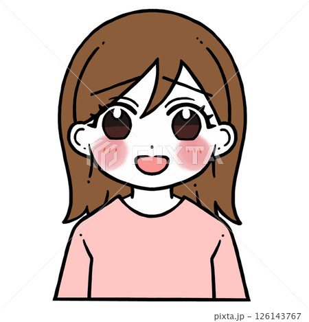 照れる女性	 126143767