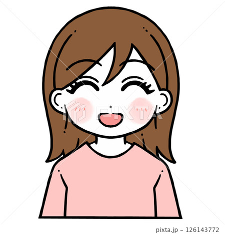 笑顔の女性のイラスト 笑顔の女性のイラスト 126143772