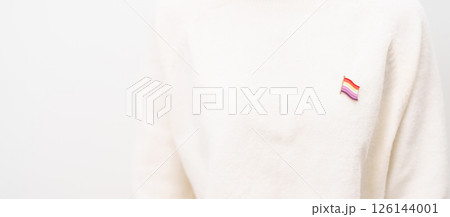 International Lesbian October Day, Lesbian Visibility April Day and Happy Pride June month and LGBTQIA with flag Brooch pin for LGBTQ, Marriage Equality Law, Pansexual, Demisexual and transgender 126144001