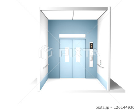 3Dレンダリングのエレベーター内部 126144930