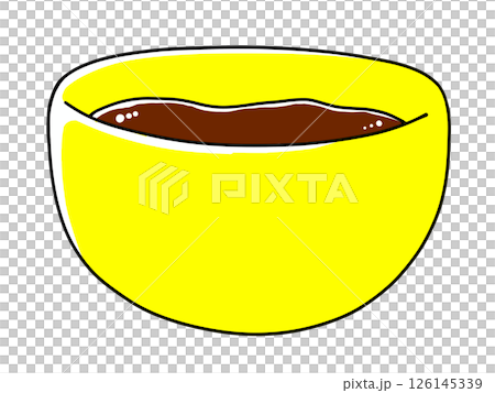 ゆるめシンプルなチョコ生地の入ったボウル　ベタ塗り 126145339