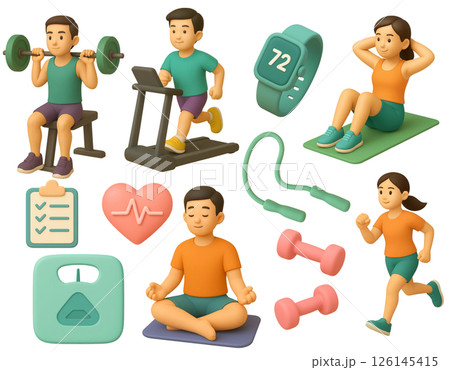 healthy lifestyle people in gym 126145415